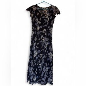 Vintage Sheer Floral Maxi Dress w/ slip dress, Size Sm/Med, Boho, Whimsigoth